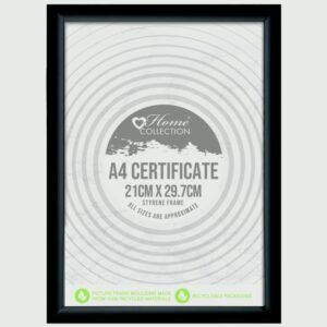 I G Design nan Styrene Black A4 Certificate Frame