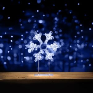 Premier 45cm Silver Table Top Snowflake 720 LEDs