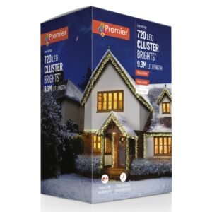 Premier Warm White /Clear Cable 720 LED Multi Action Cluster Brights With Time