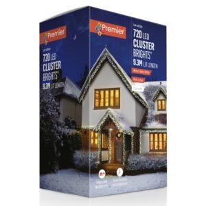 Premier White & Warm White /Clear Cable 720 LED Multi Action Cluster Brights With Time