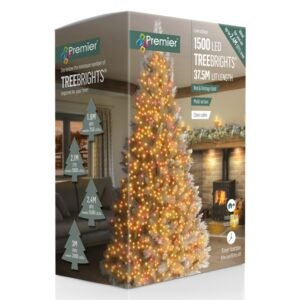 Premier Red & Vintage Gold/Clear Cable 1500 LED Multi Action Treebrights With Timer