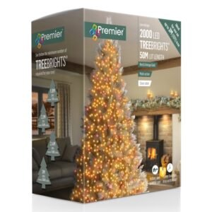Premier Red & Vintage Gold/Clear Cable 2000 LED Multi Action Treebrights With Timer