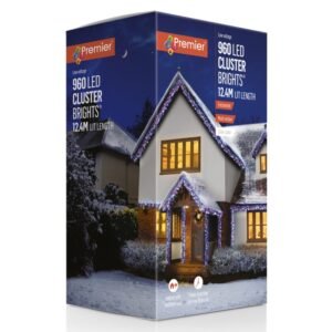 Premier Enchanted /Clear Cable 960 LED Multi Action Cluster Brights With Time