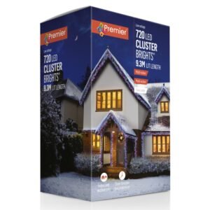 Premier Multi Coloured / Clear Cable 720 LED Multi Action Cluster Brights With Timer