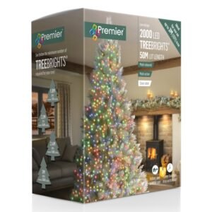 Premier Multi Coloured /Clear Cable 2000 LED Multi Action Treebrights With Timer