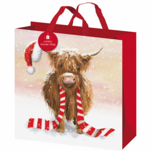 Ig Design Highland Cow Square Woven Bag