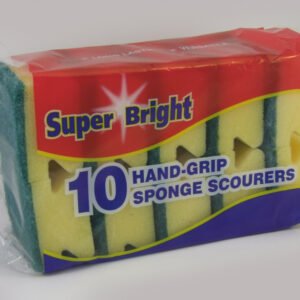 Superbright Pack 10 Hand Grip Sponge Scourers