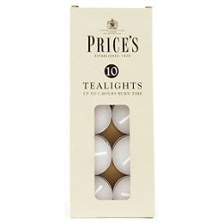 Price's Candles Pack 10 White Tealights