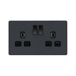 13a 2 Gang Plastic Switched Socket