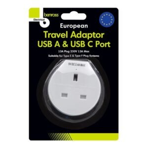 1 Way European Travel Adaptor